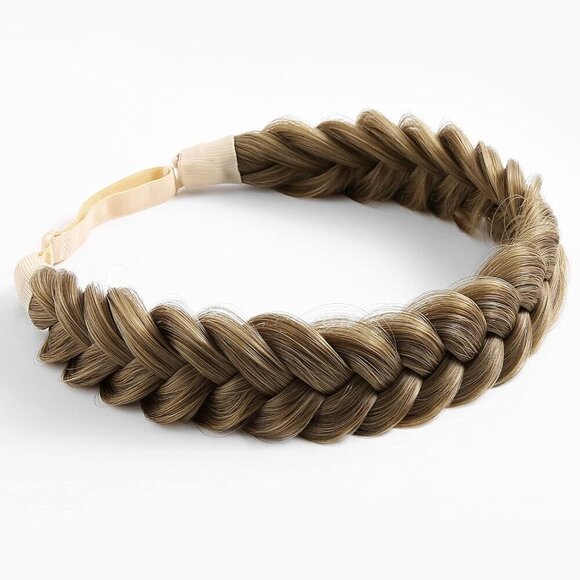 Braid Headband Synthetic Fiber Wide Elastic Hairpiece for Women Girls main image 7